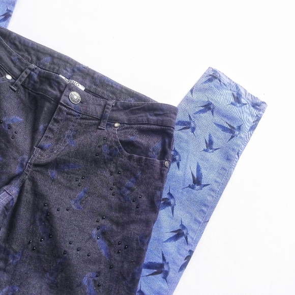 BUFFALO David Bitton skinny Jeans Pants Ombre Humming Bird Pattern Sz 26 - Picture 4 of 10